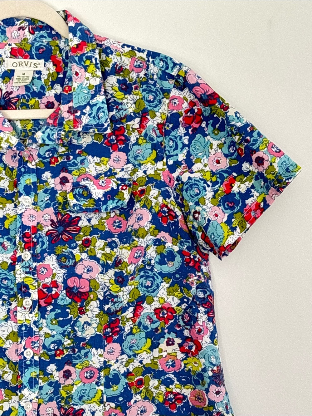 Orvis Classic Floral Women Button Shirt Size Medium Casual Classic A33 - Picture 4 of 12